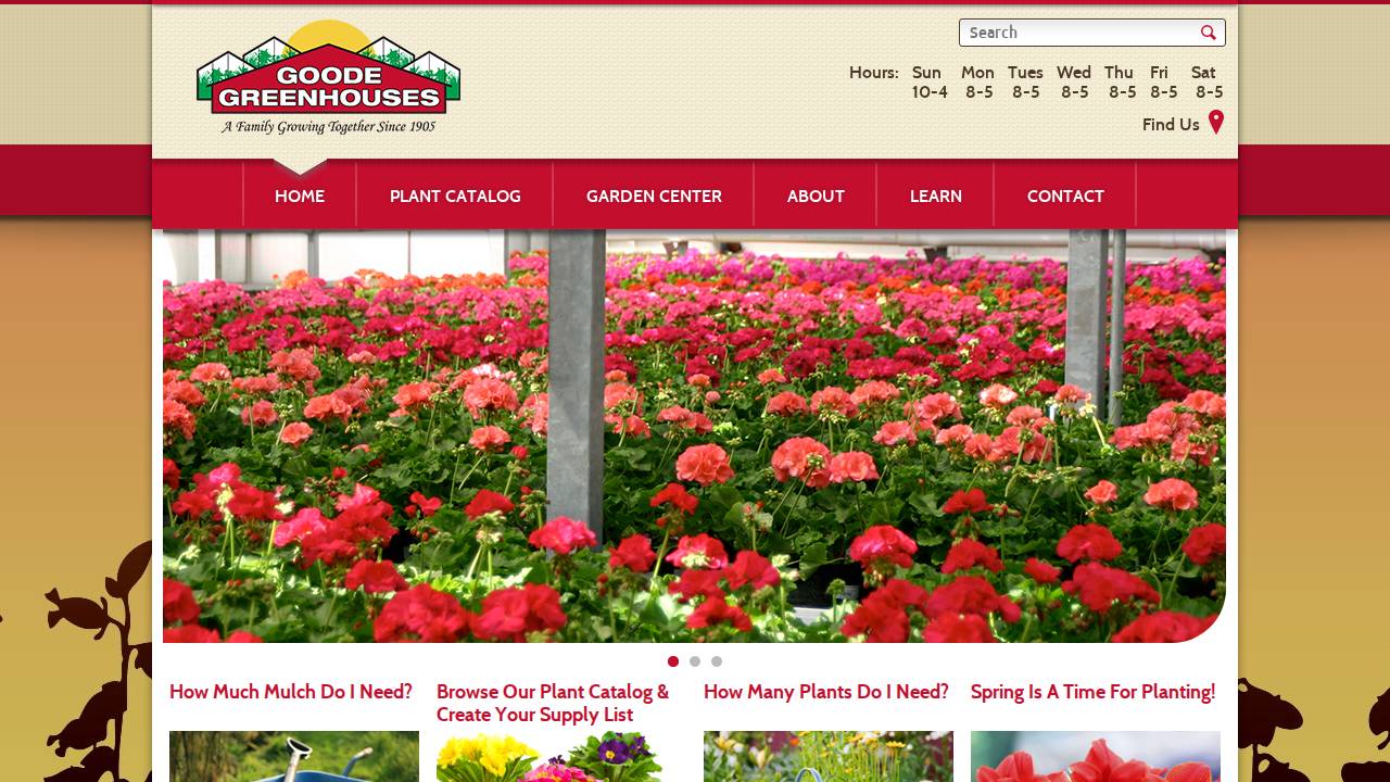 Goode Greenhouse website screenshot