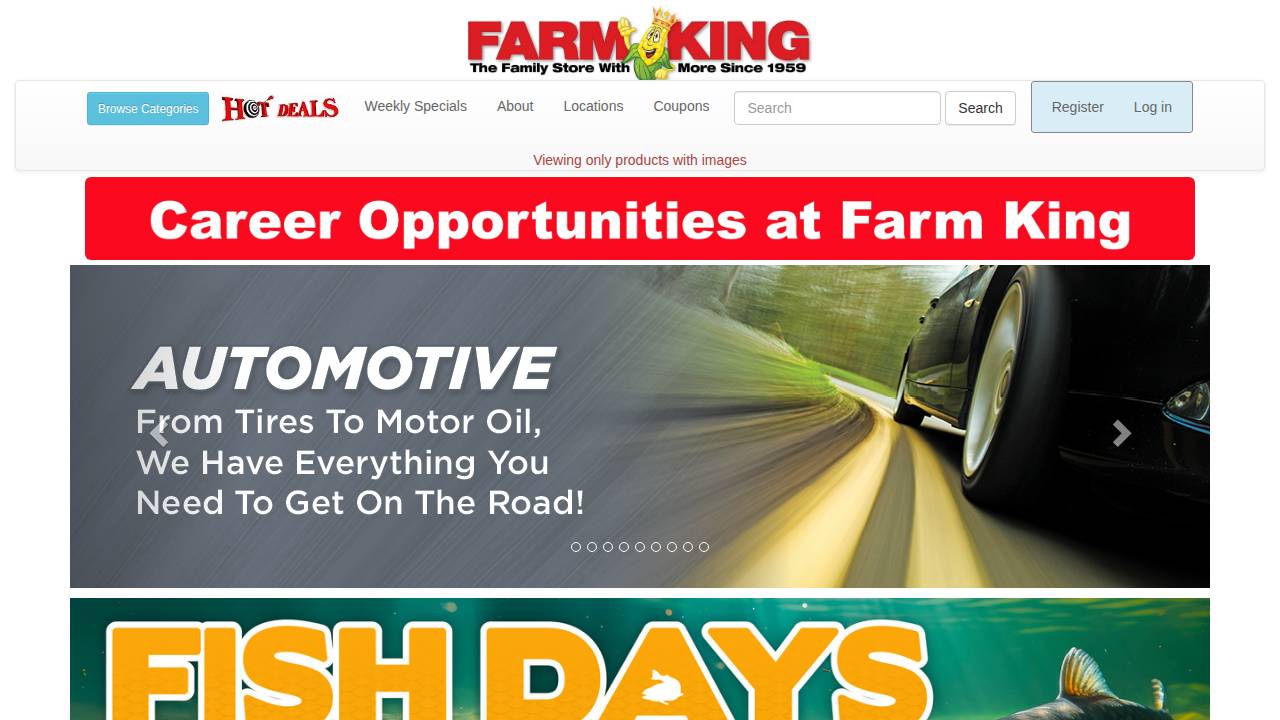 Farm King Supply INC website screenshot