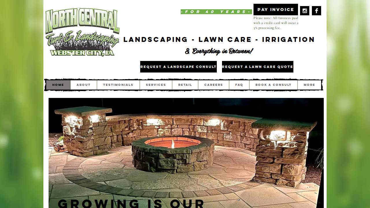 North Central Turf INC website screenshot