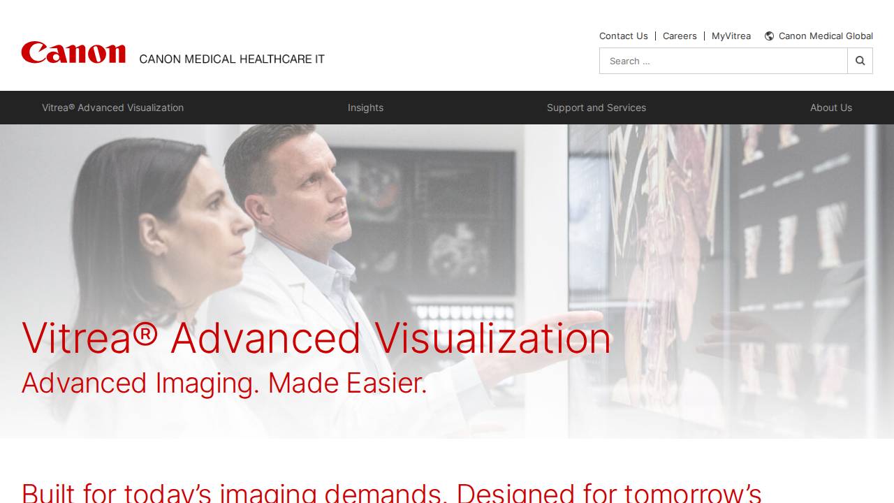 Canon Medical Informatics Inc, Vital Images INC website screenshot
