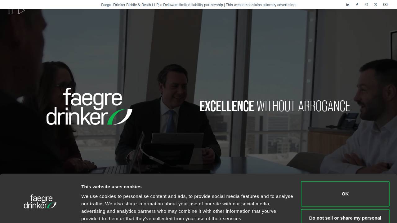 Faegre Drinker Biddle & Reath Llp website screenshot