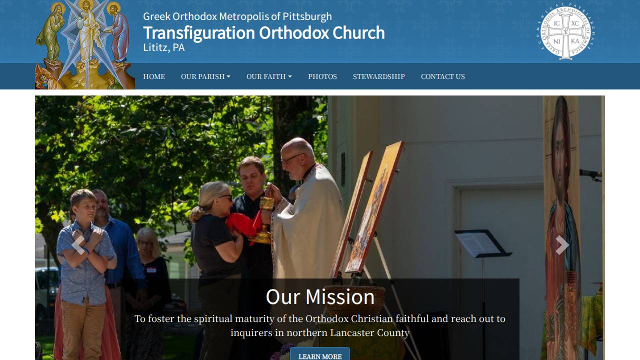 Transfiguration Greek Orthodox Chur website screenshot