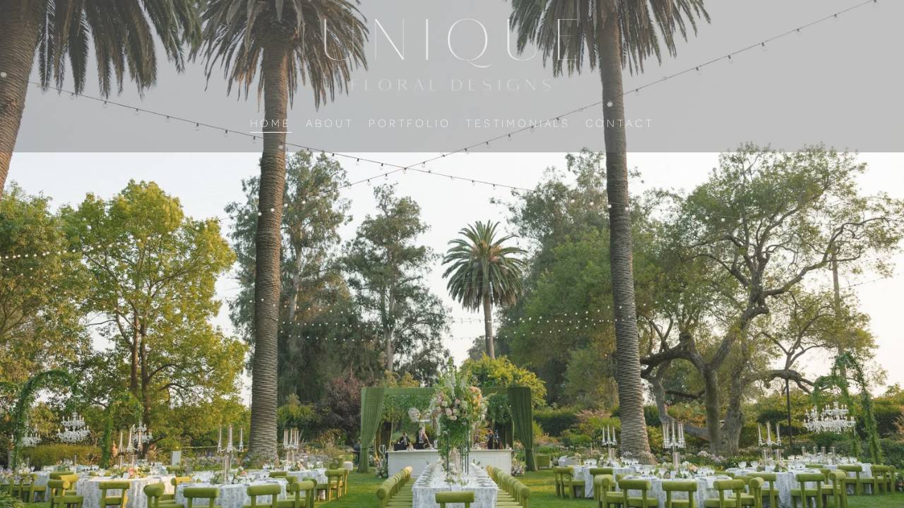 Unique Floral Designs website screenshot