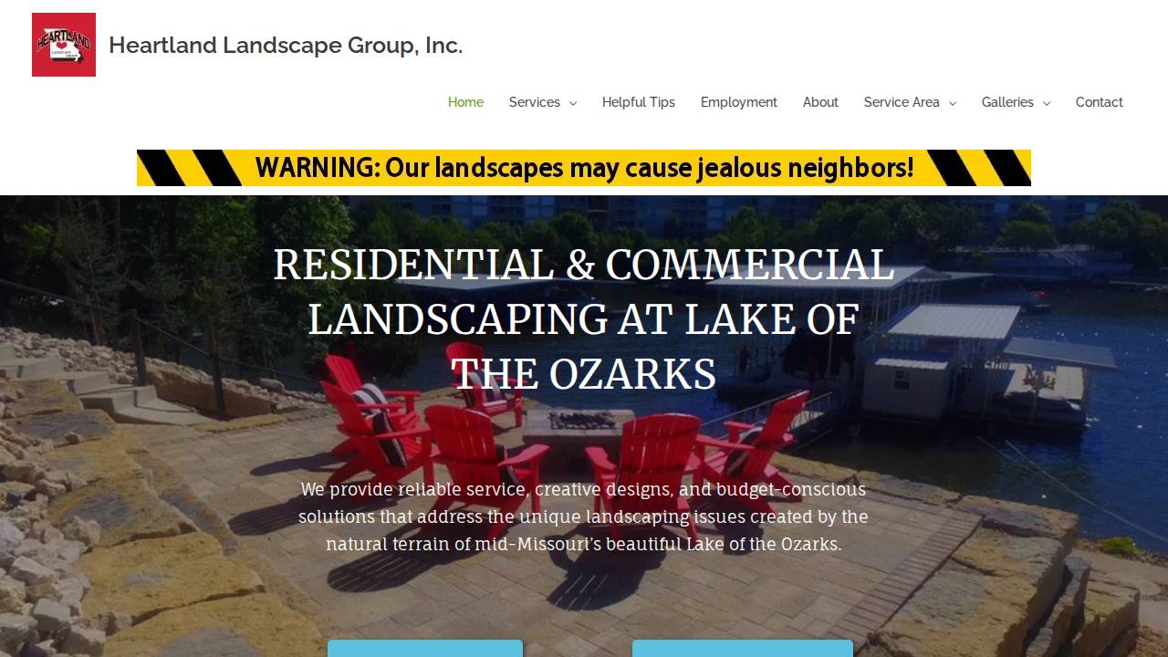 Heartland Landscape Construction Inc website screenshot