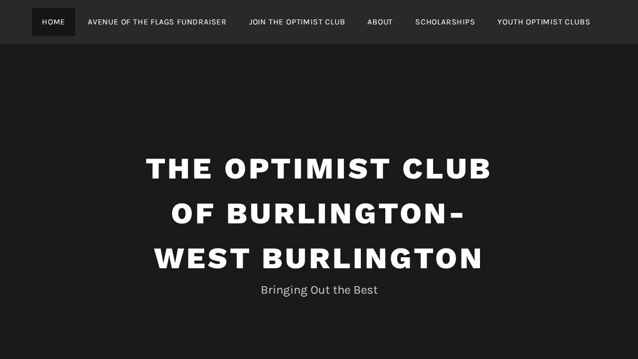 Burlington Optimists Club website screenshot