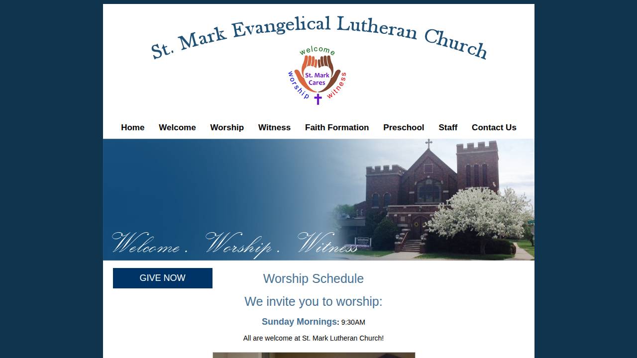 ST Mark Evangelical Lutheran Chur website screenshot