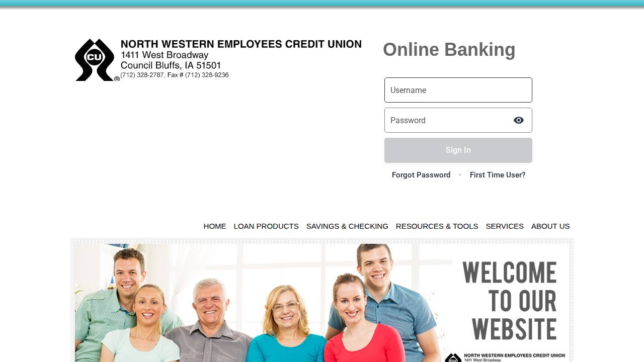 North Western Empl Credit Union website screenshot