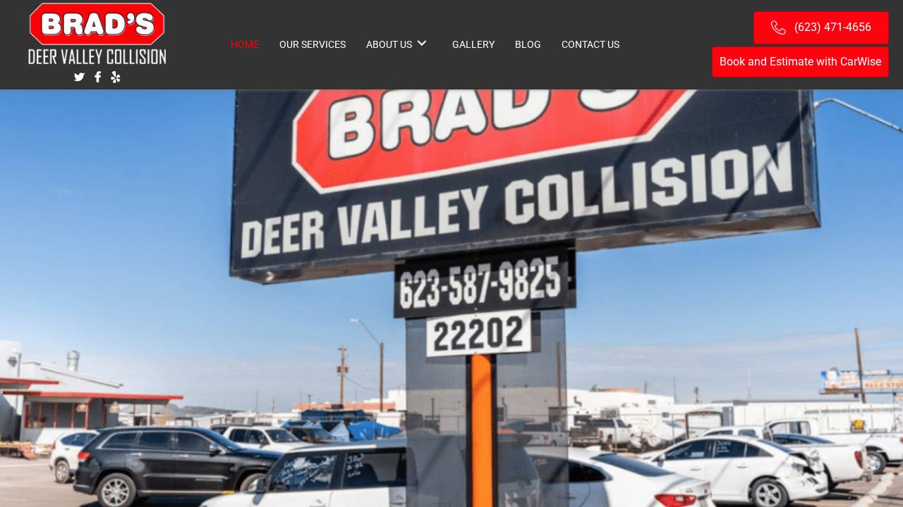 Brad's Collision Center INC website screenshot