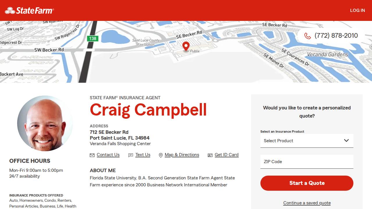 Craig C Campbell website screenshot