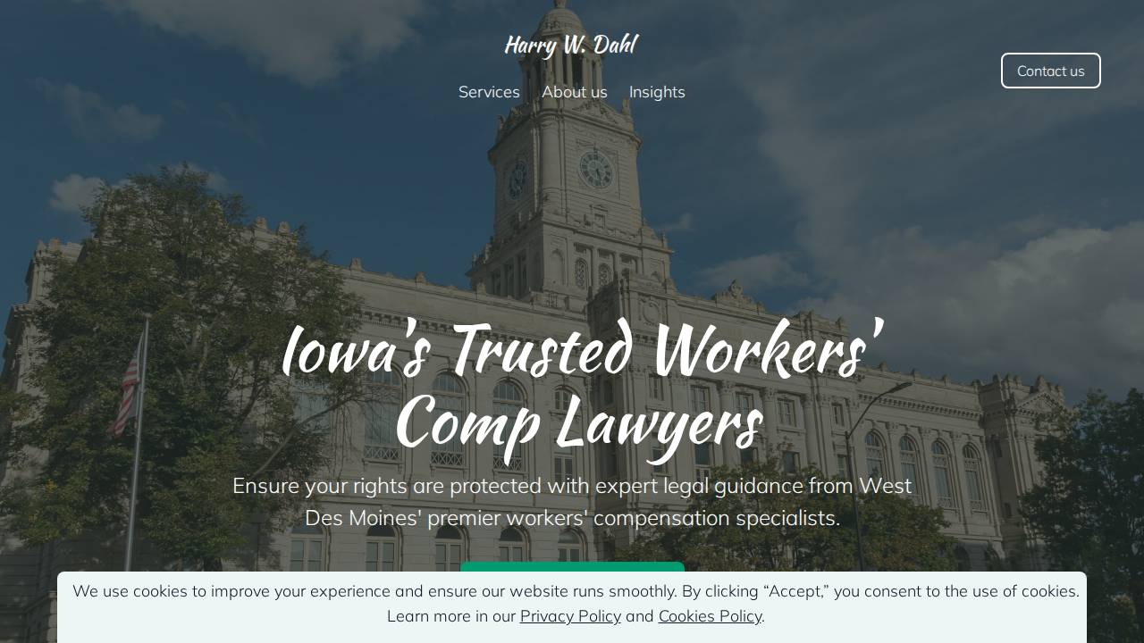 Harry W Dahl PC website screenshot