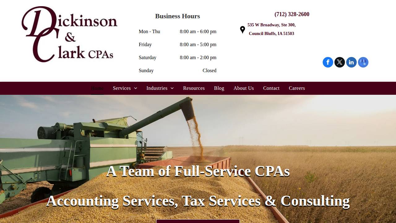 Dickinson & Clark Cpas PC website screenshot