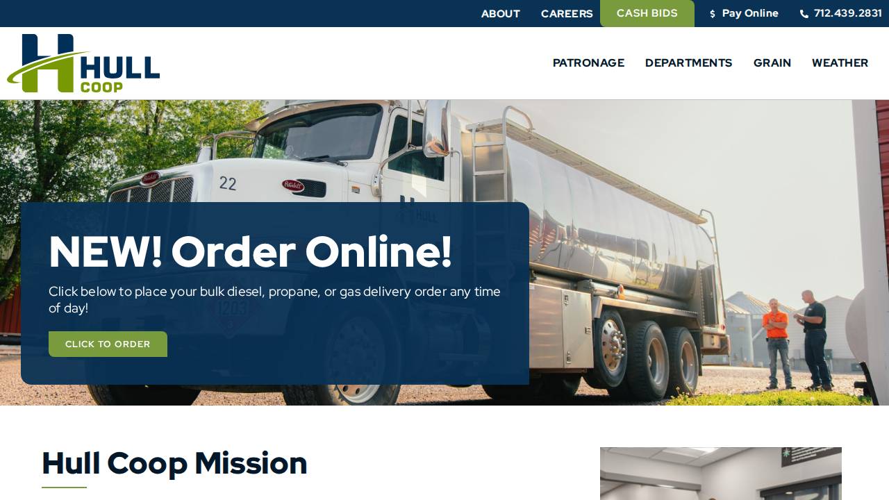 Hull Cooperative Association website screenshot