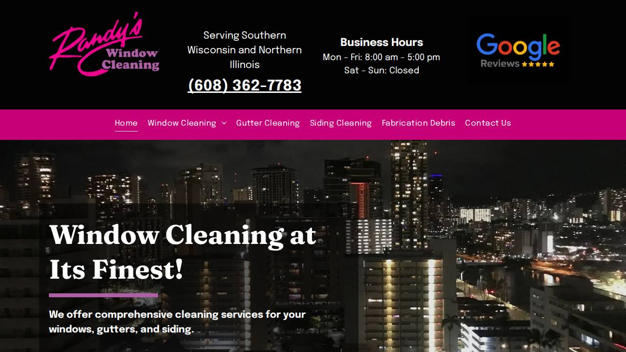 Randys Window Cleaning website screenshot