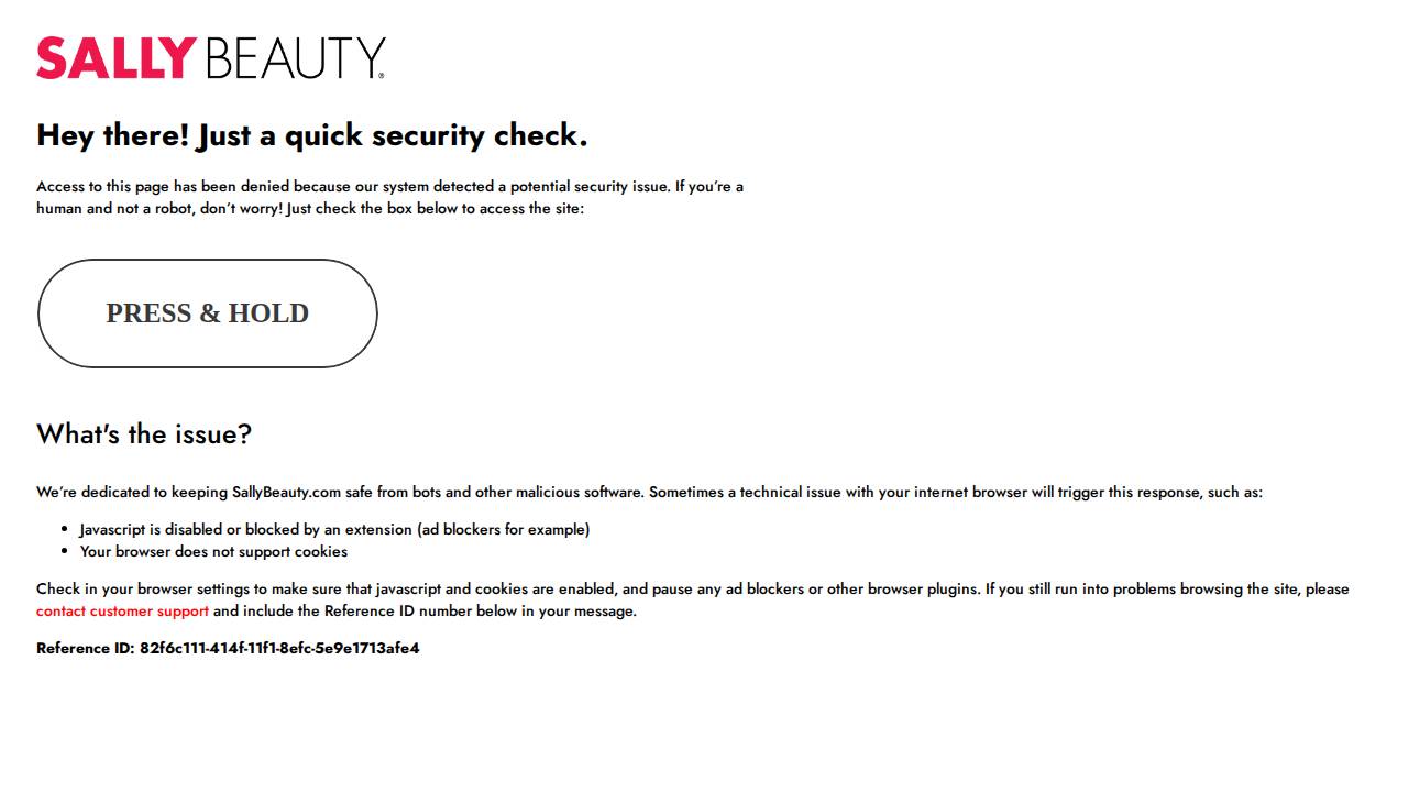 Sally Beauty Supply #1302 website screenshot