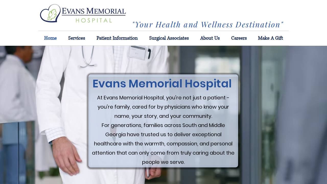 Evans Memorial FOR THE Aged INC website screenshot