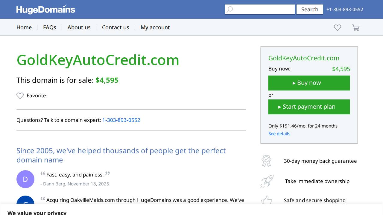 Gold KEY Auto Credit INC website screenshot