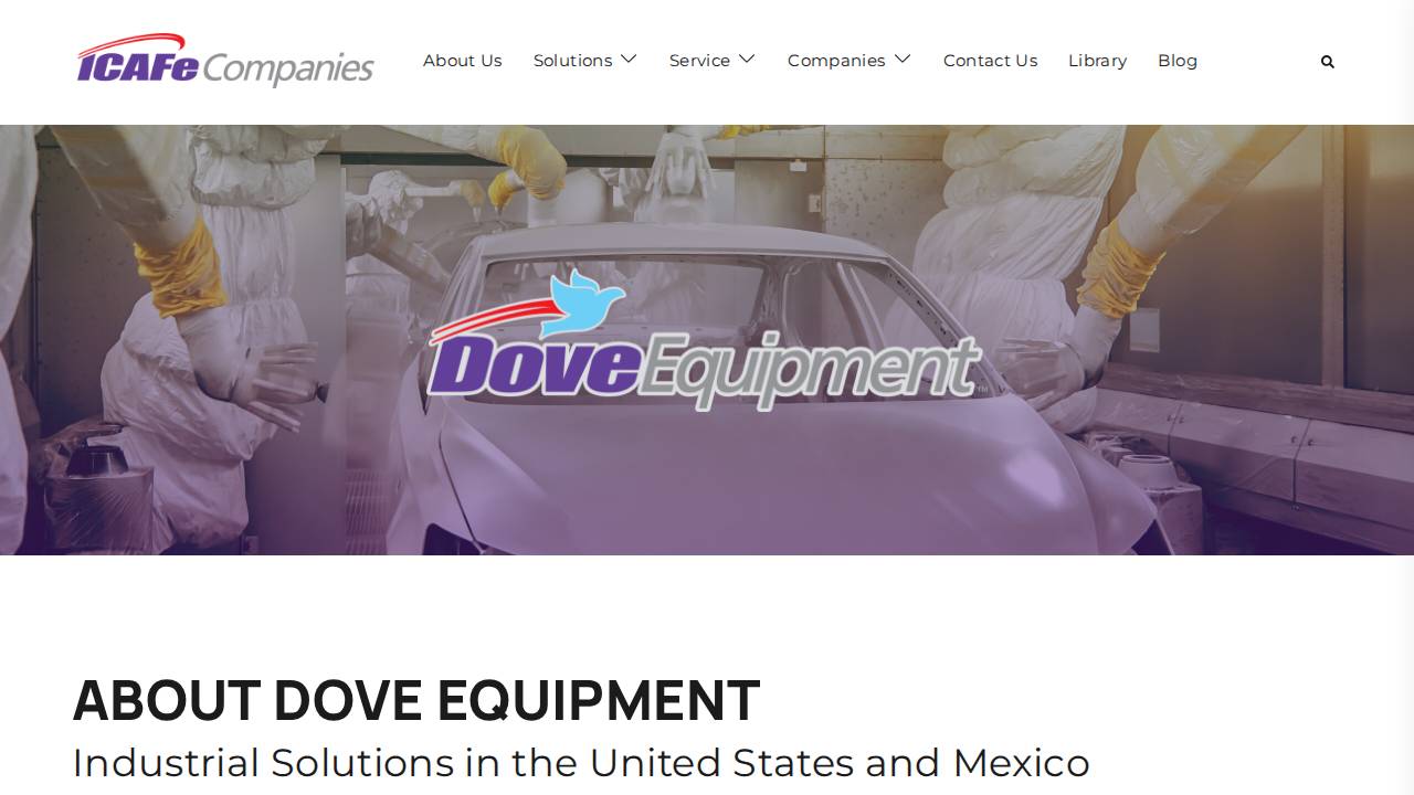 Dove Equipment CO INC website screenshot