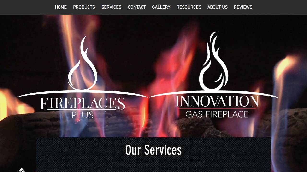 Fireplaces Plus Inc, Fire website screenshot