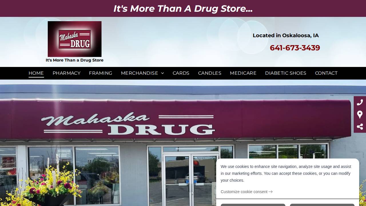 Mahaska Drug INC website screenshot