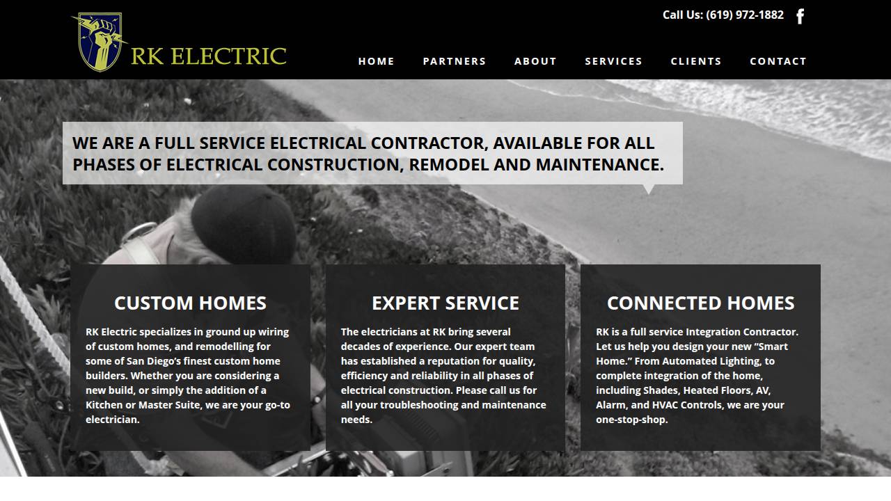 Rainsbarger & Krough Ptrs, R&K Electric website screenshot
