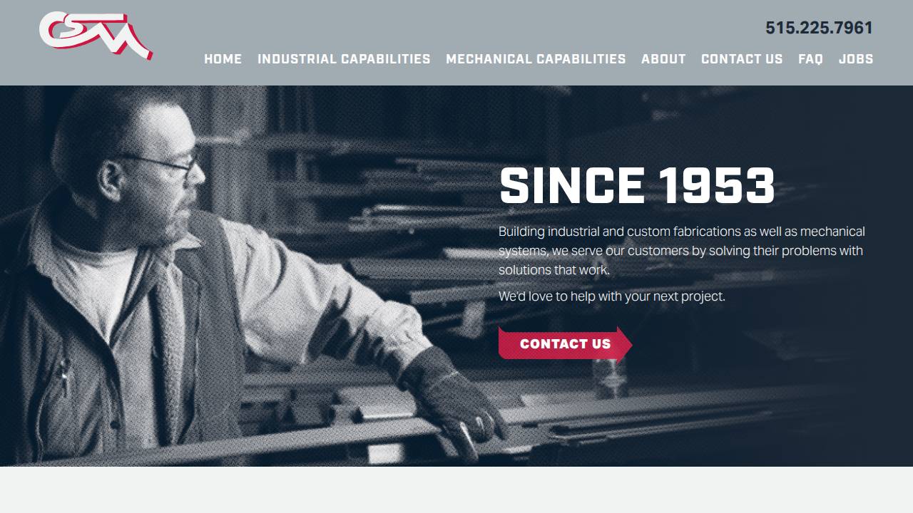 Corn States Metal Fabricators INC website screenshot