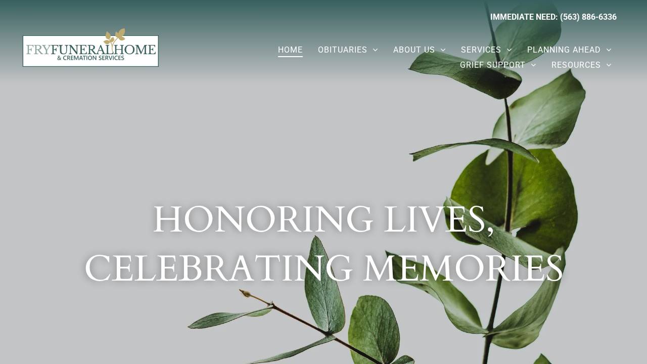 FRY Funeral Home INC website screenshot