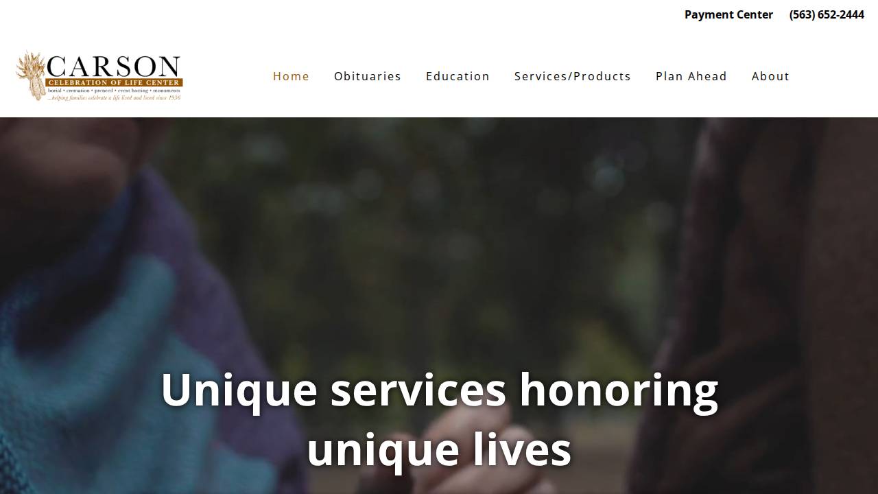 Carson & SON Funeral Home Inc website screenshot