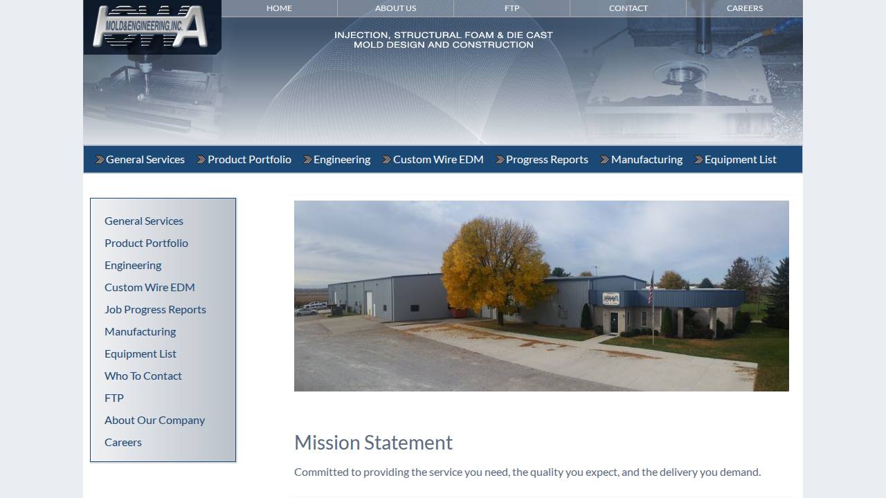Iowa Mold AND Engineering & SUB website screenshot