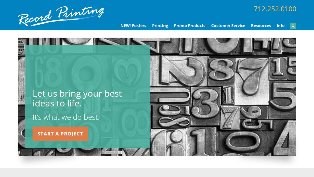 Record Printing & Copy Center LLC website screenshot