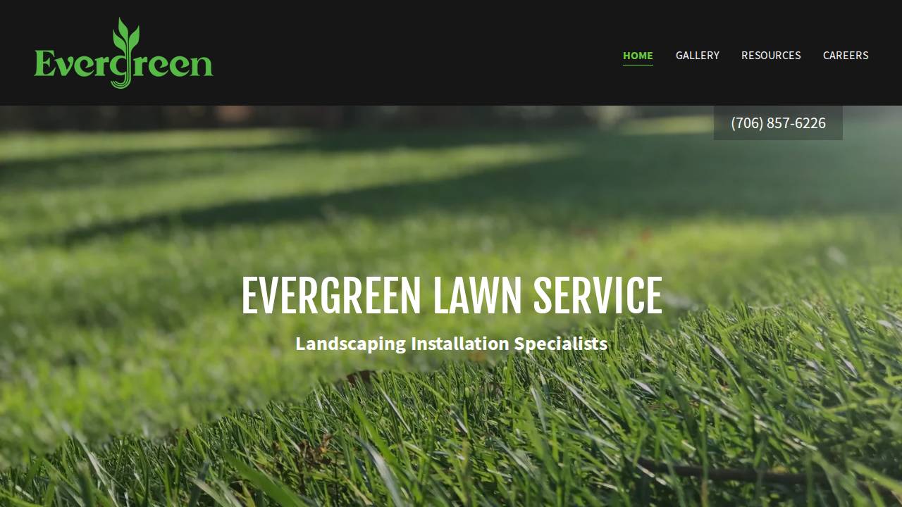 Evergreen Lawn Service INC website screenshot