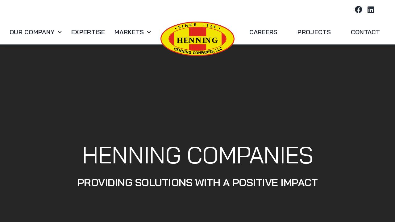 Henning Construction Company LLC website screenshot
