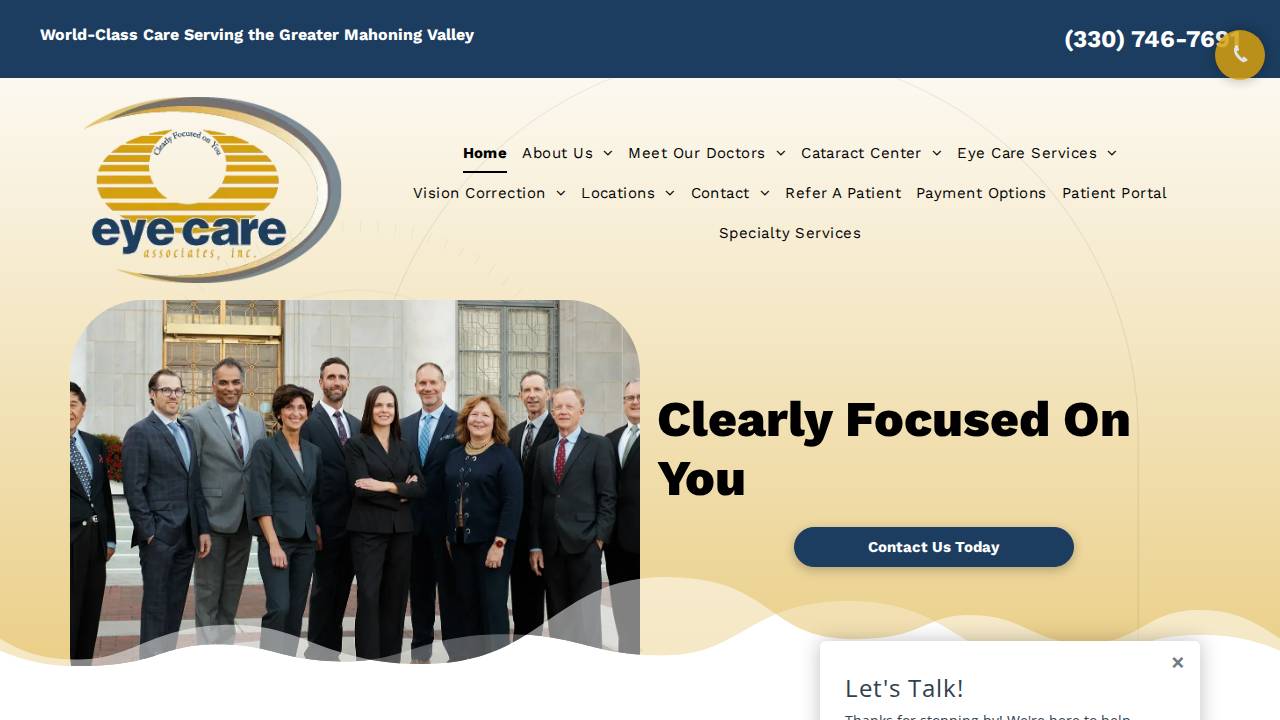 Eyecare Associates AT Sartori website screenshot