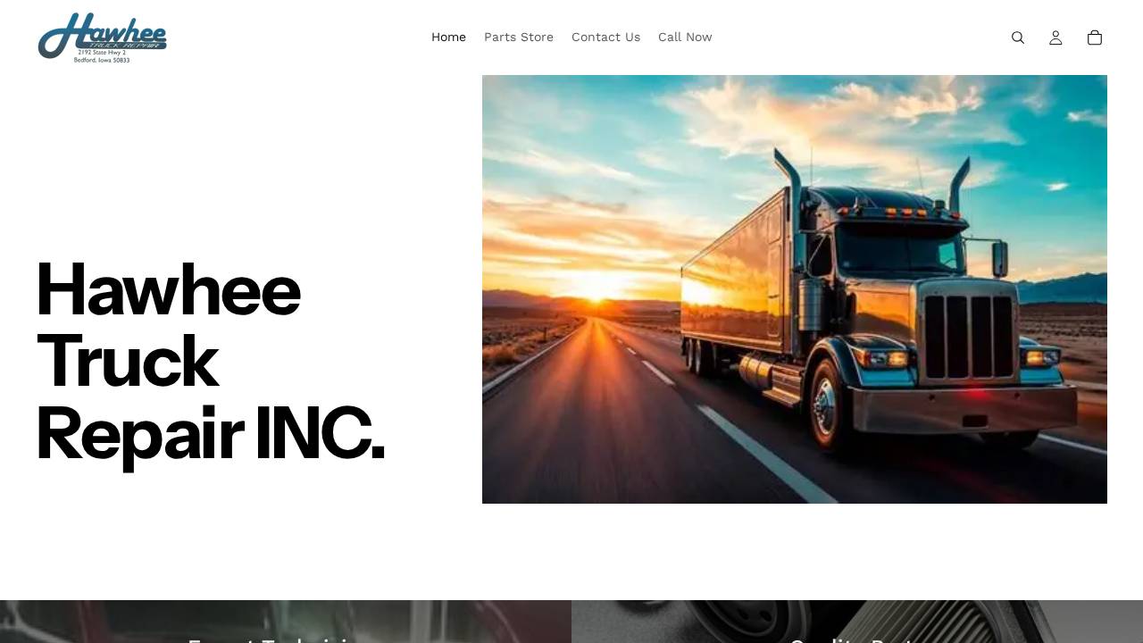 Hawhee Truck Repair INC website screenshot