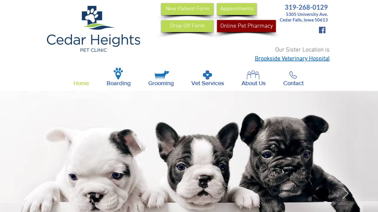 Brookside Veterinary Center PC, Cedar Heights PET Clinic website screenshot