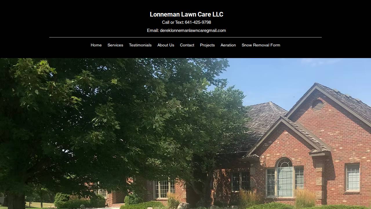 Ahmanns Lawn Care INC website screenshot