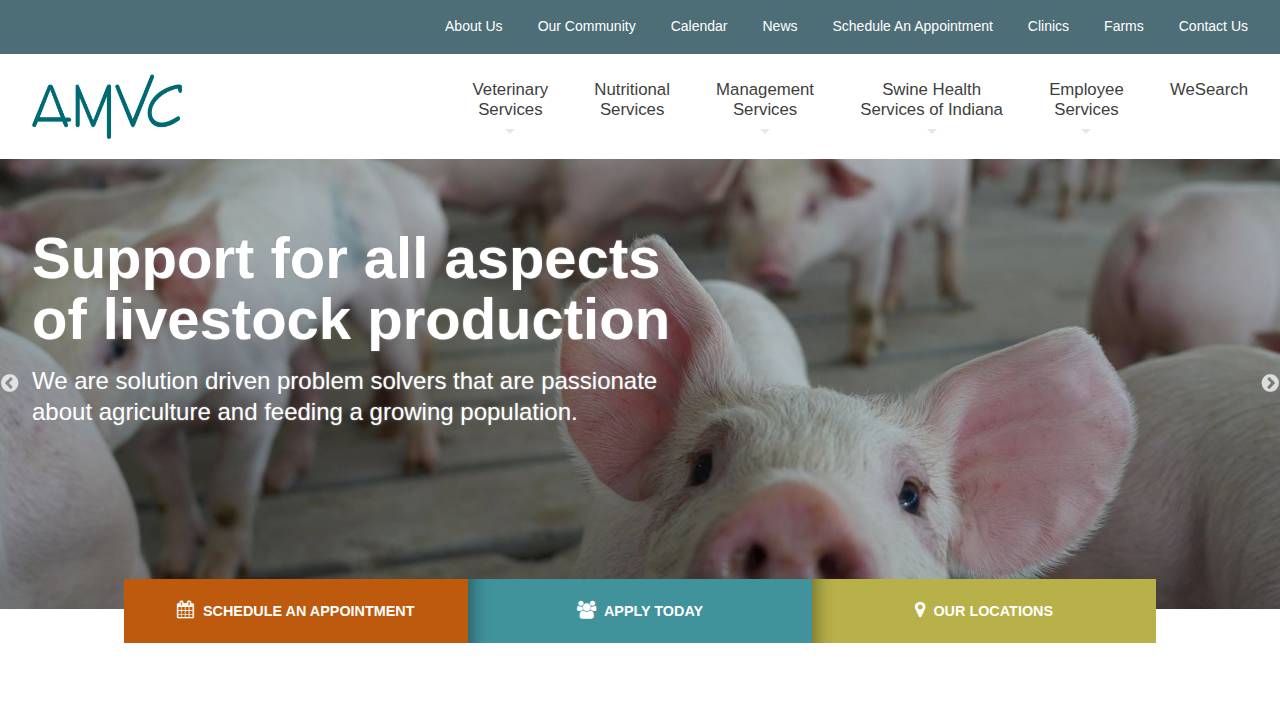 Amvc Veterinary Services PLC website screenshot