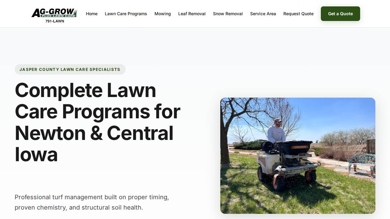 AG Grow Plus Lawn Care INC website screenshot