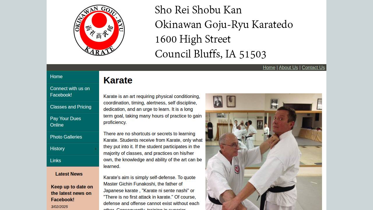 Adventures IN Karate Llc, SHO REI Shobu KAN OF Iowa website screenshot
