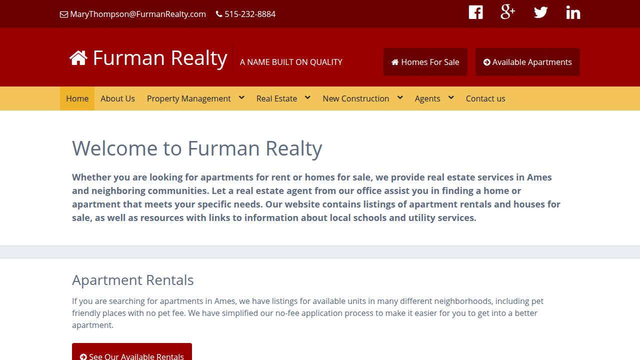 Furman Builders website screenshot