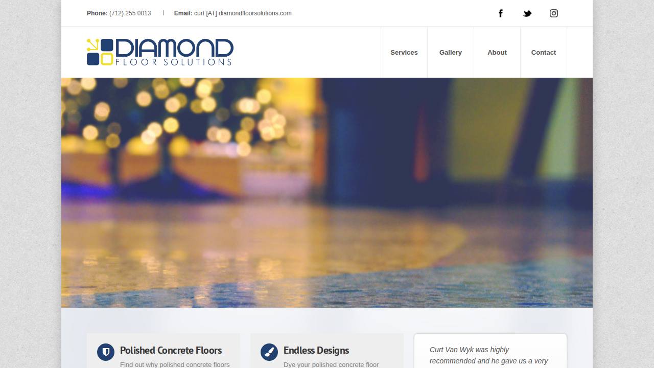 Diamond Cleaning Systems INC DBA Diamond Floor Solutions website screenshot
