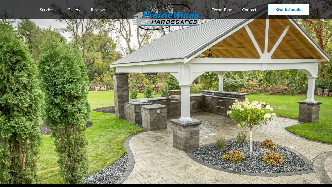 Prairie Winds Hardscapes Llc. website screenshot