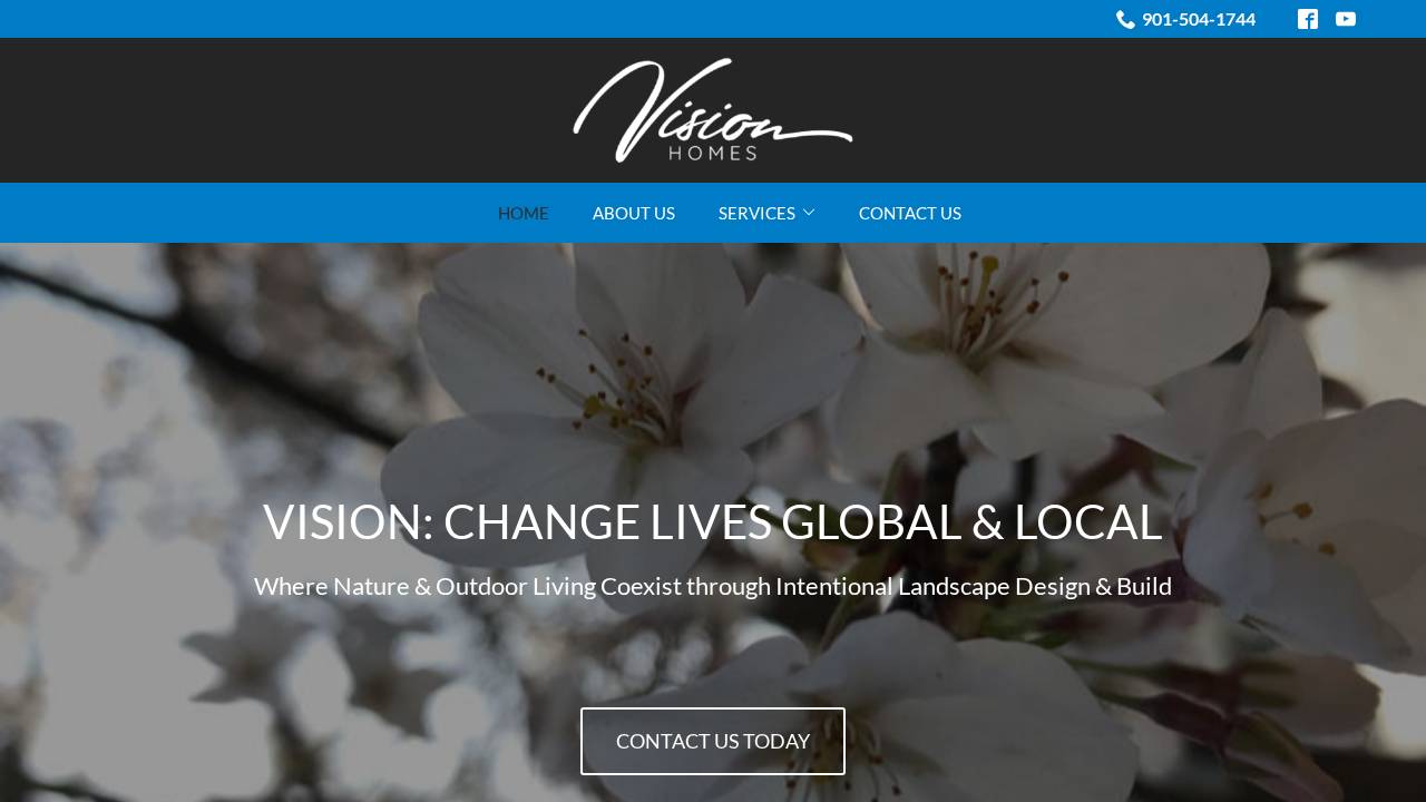 Vision Homes Inc. website screenshot