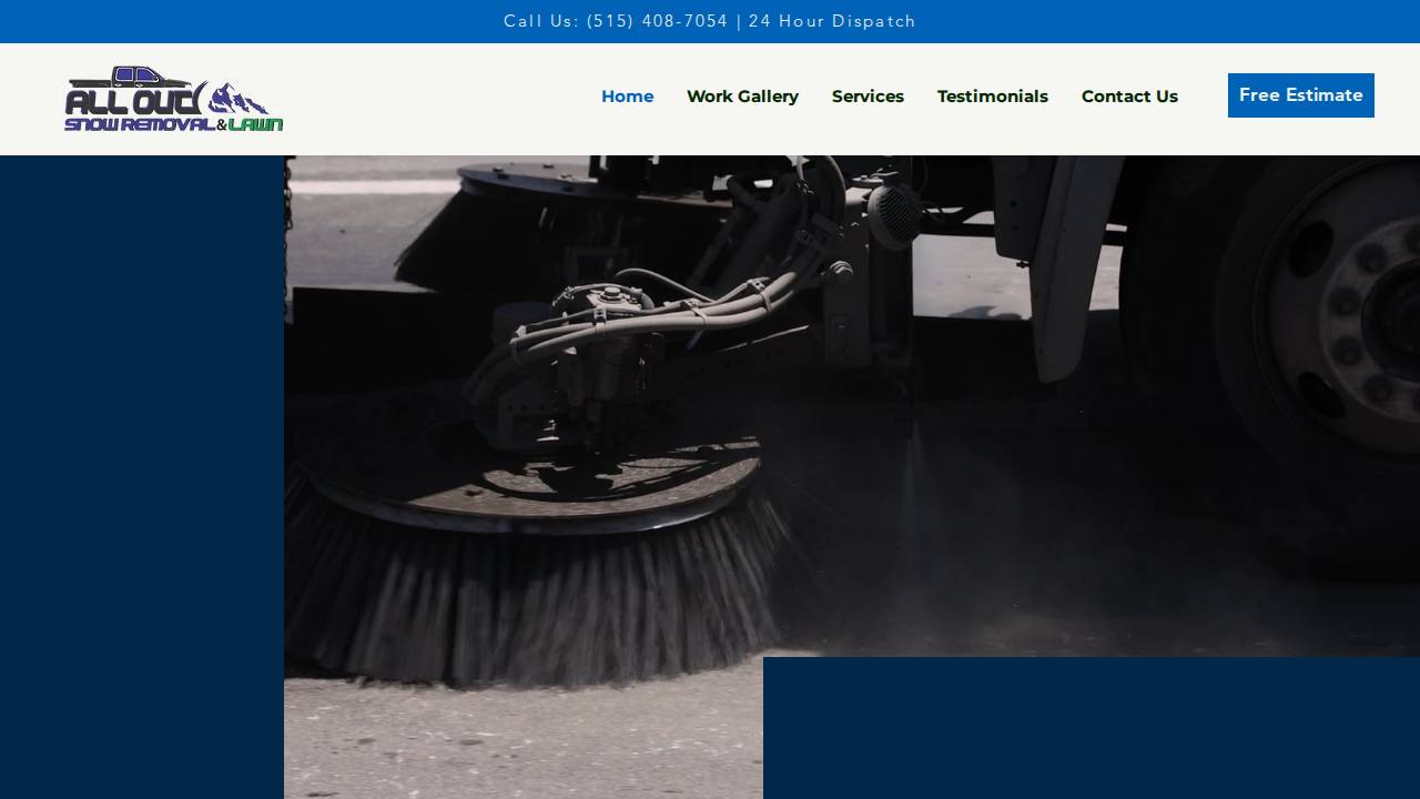 ALL OUT Snow Removal & Lawn LLC website screenshot