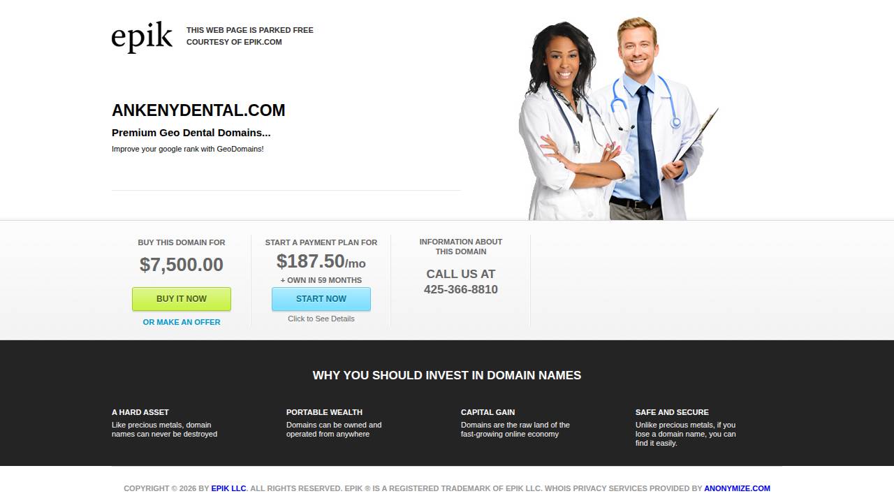 Ankeny Dental Associates PC website screenshot