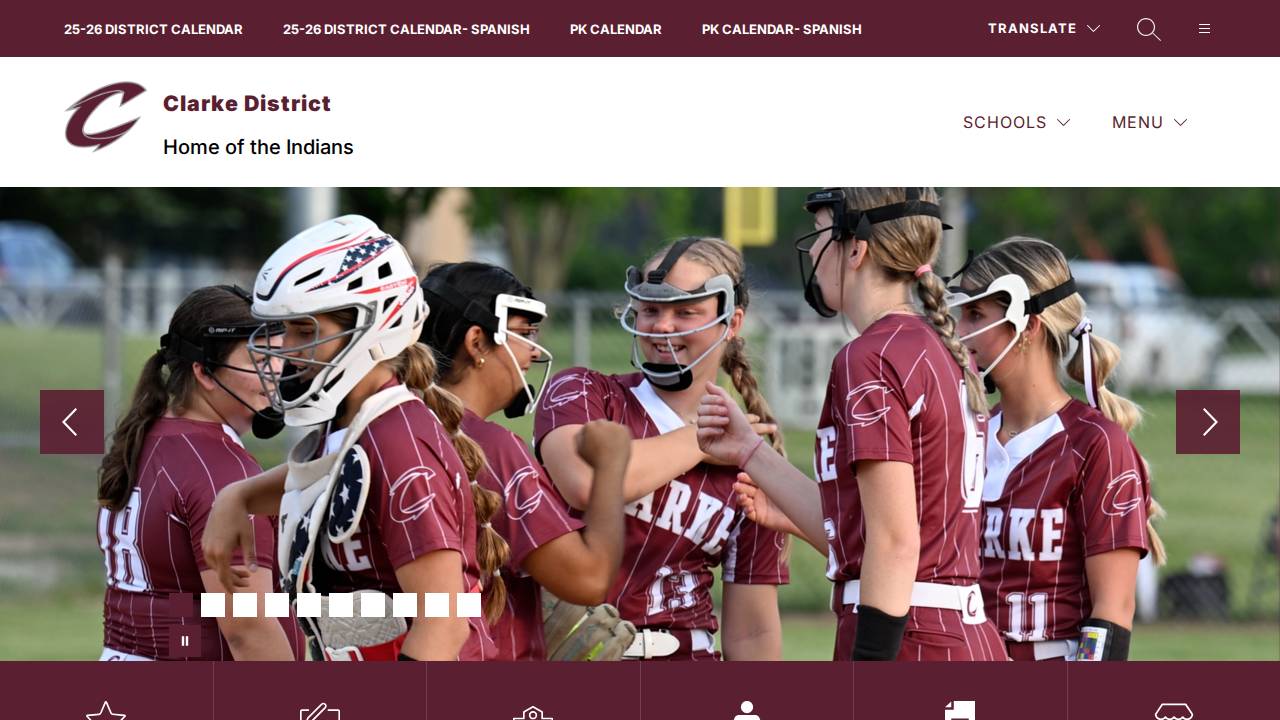 Clarke Commnty School District website screenshot