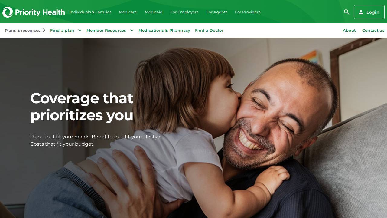 Priority Health INC website screenshot