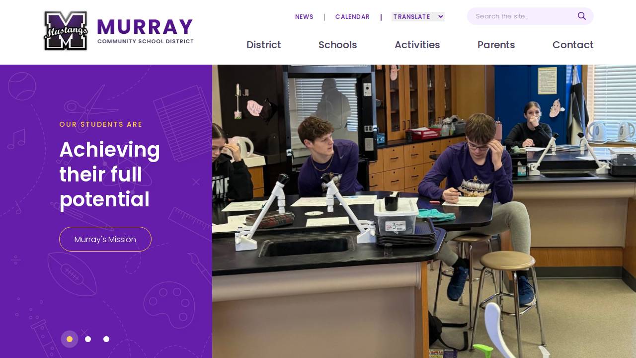Murray Community School District website screenshot