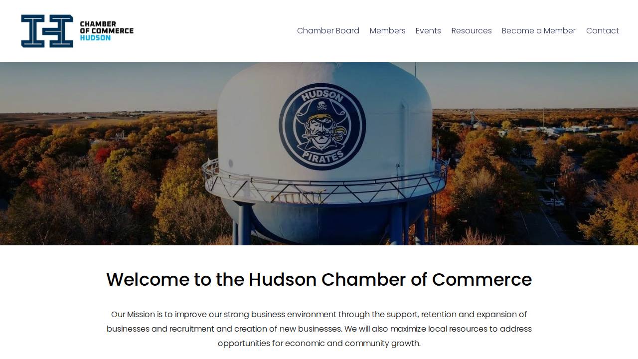 Hudson Chamber OF Commerce website screenshot