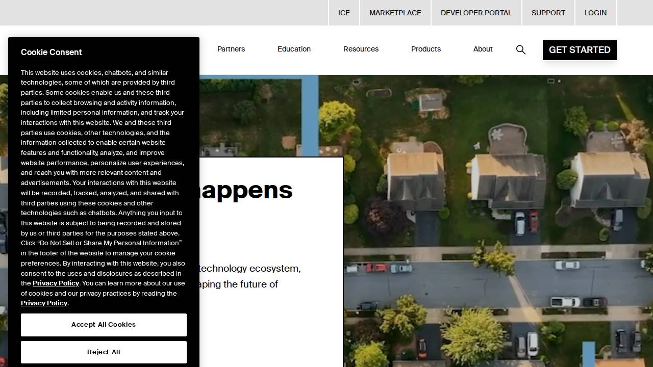 ICE Mortgage Technology Inc, Ellie MAE INC website screenshot