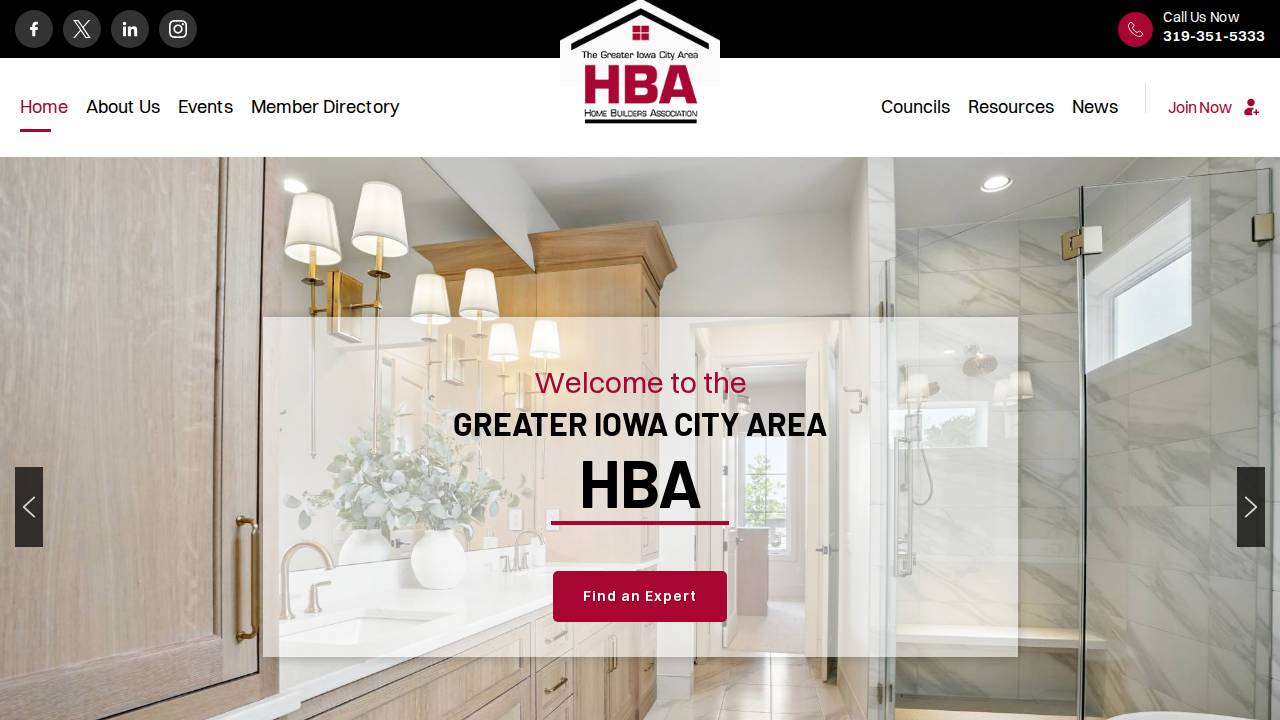 Home Builders Association IA City website screenshot